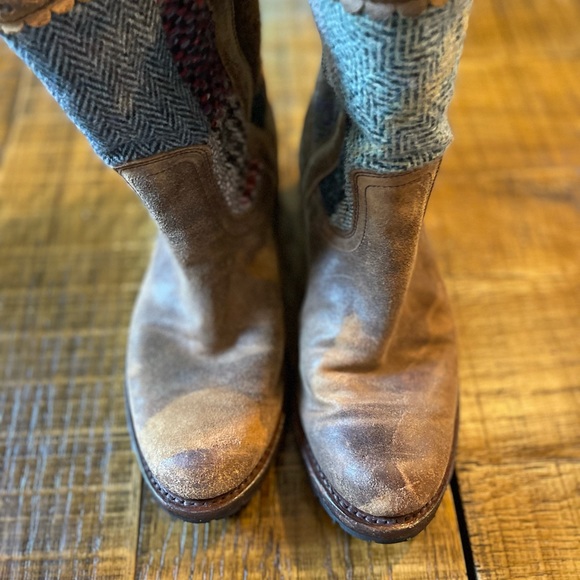 COPY - Sendra Boots Distressed Plaid Patchwork EUC Worn Once for a Few Hours - Picture 12 of 15